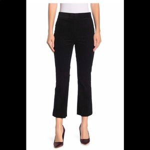 Frame velvet striped crop flare pant